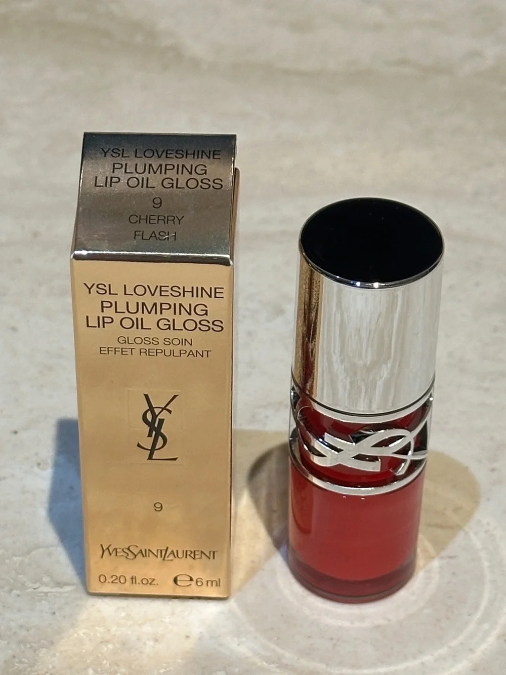 YSL Loveshine Plumping Lip Oil Gloss - 09 Cherry Flash